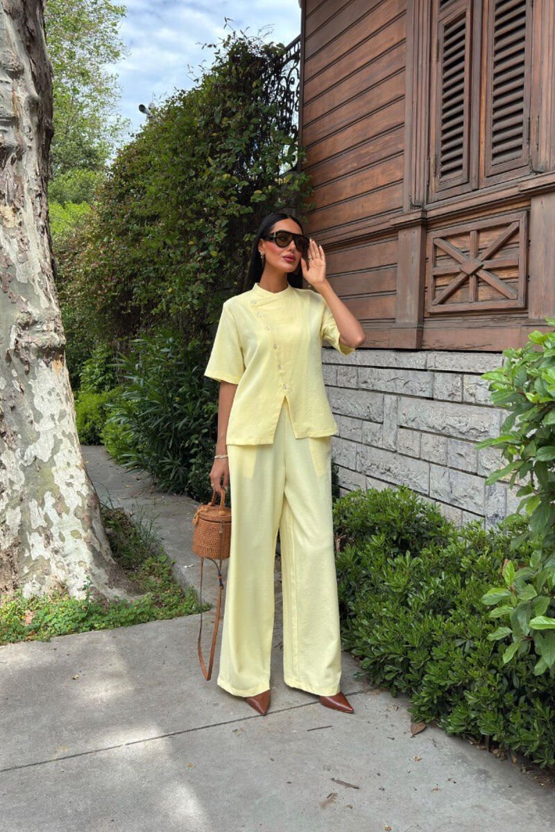 ONE COLOR SHIRT+TROUSERS WOMEN SET YELLOW/E VERDHE - 1