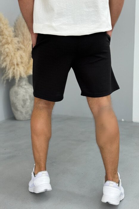 ONE COLOR SHORT MEN SWEATPANTS BLACK/ E ZEZE - 3