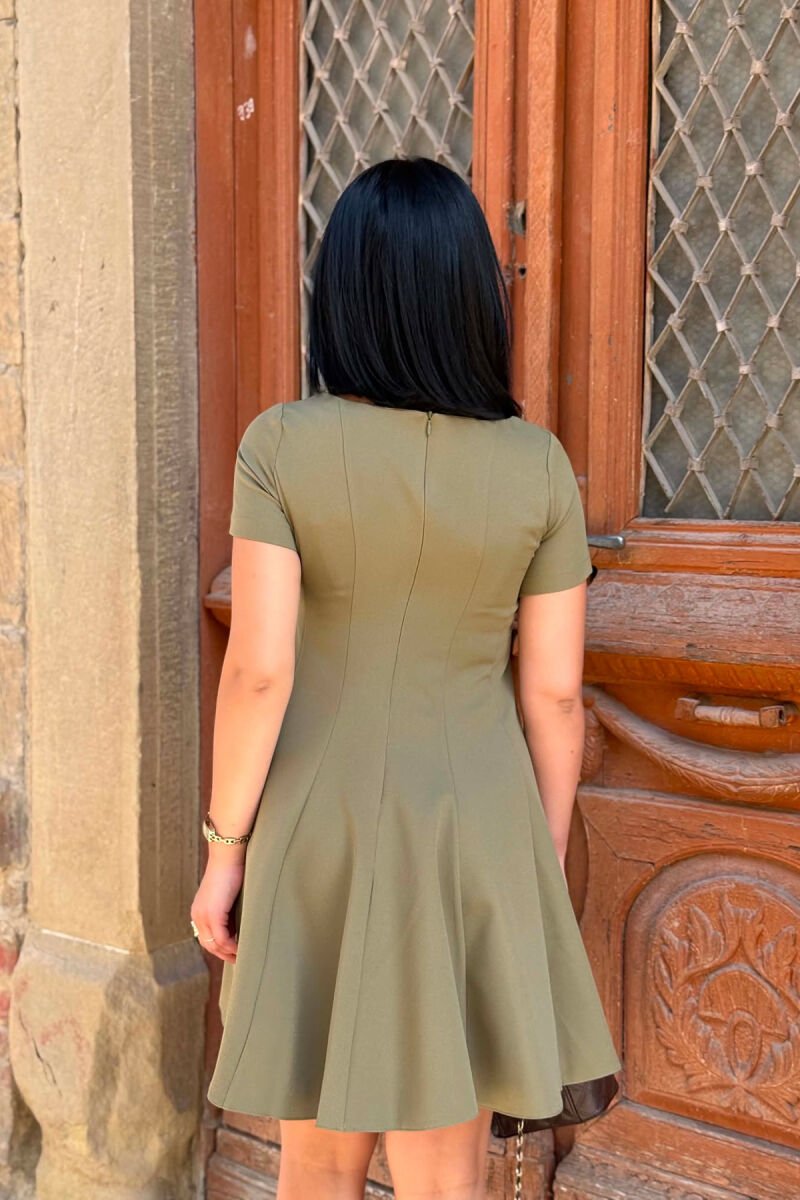 ONE COLOR SHORT SLEEVE WOMAN DRESS OLIVE/ULLI - 6