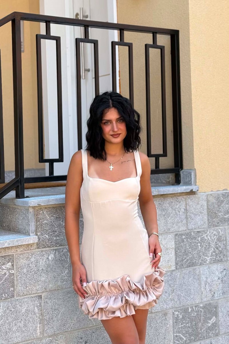 ONE COLOR SHORT WOMAN DRESS BEIGE/BEZHE - 2