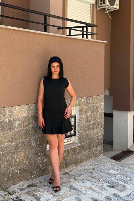 ONE COLOR SHORT WOMAN DRESS BLACK/ E ZEZE - 1