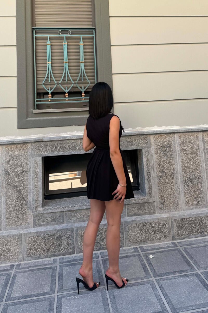 ONE COLOR SHORT WOMAN DRESS BLACK/ E ZEZE - 2