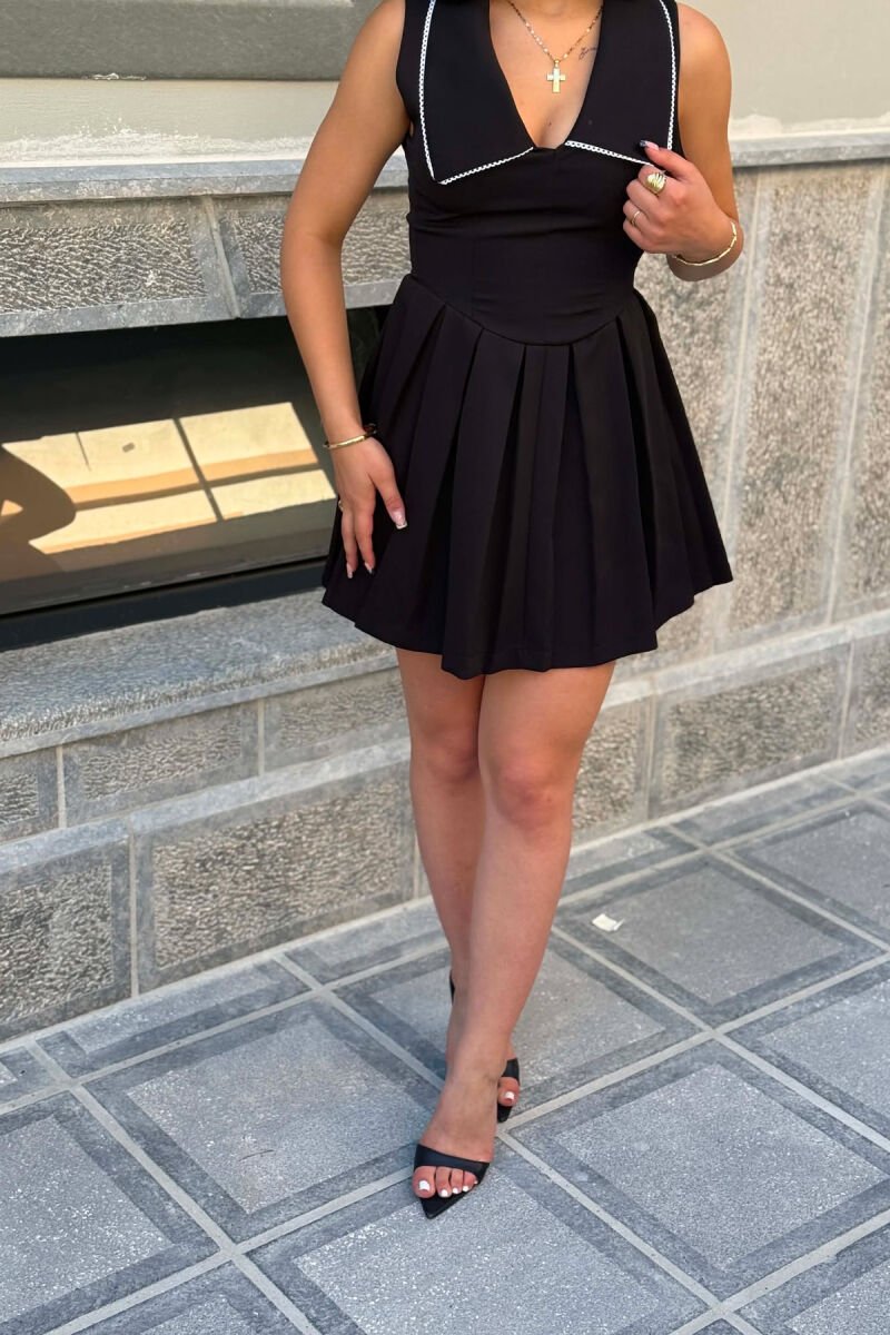 ONE COLOR SHORT WOMAN DRESS BLACK/ E ZEZE - 3