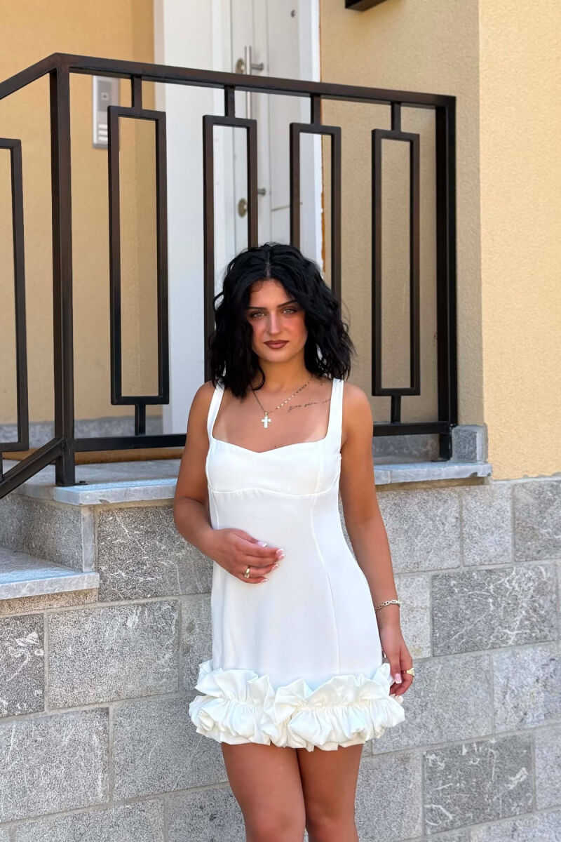 ONE COLOR SHORT WOMAN DRESS WHITE-E BARDHE - 3