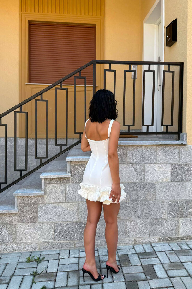 ONE COLOR SHORT WOMAN DRESS WHITE-E BARDHE - 4