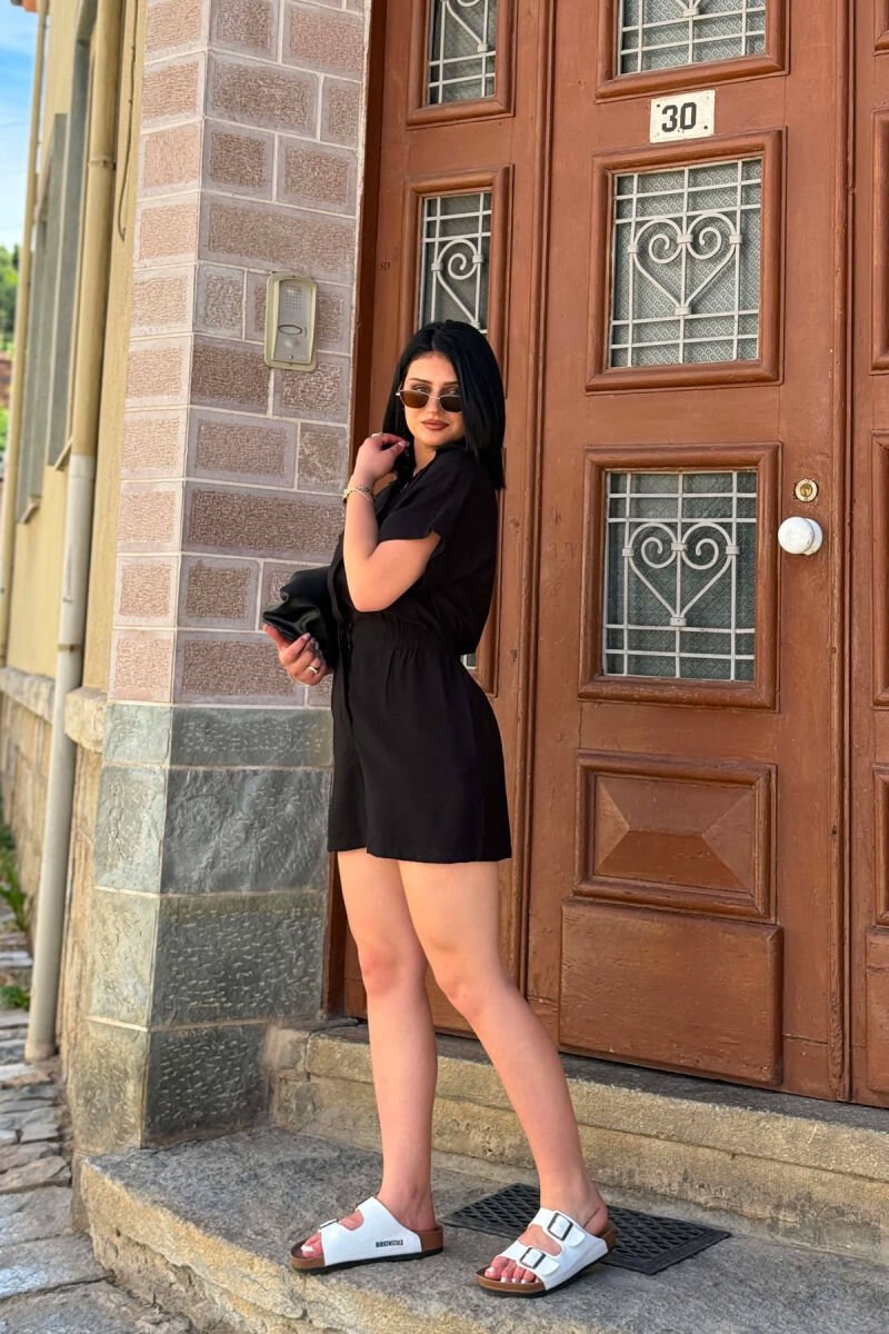 ONE COLOR SHORT WOMAN JUMPSUIT BLACK/ E ZEZE - 2