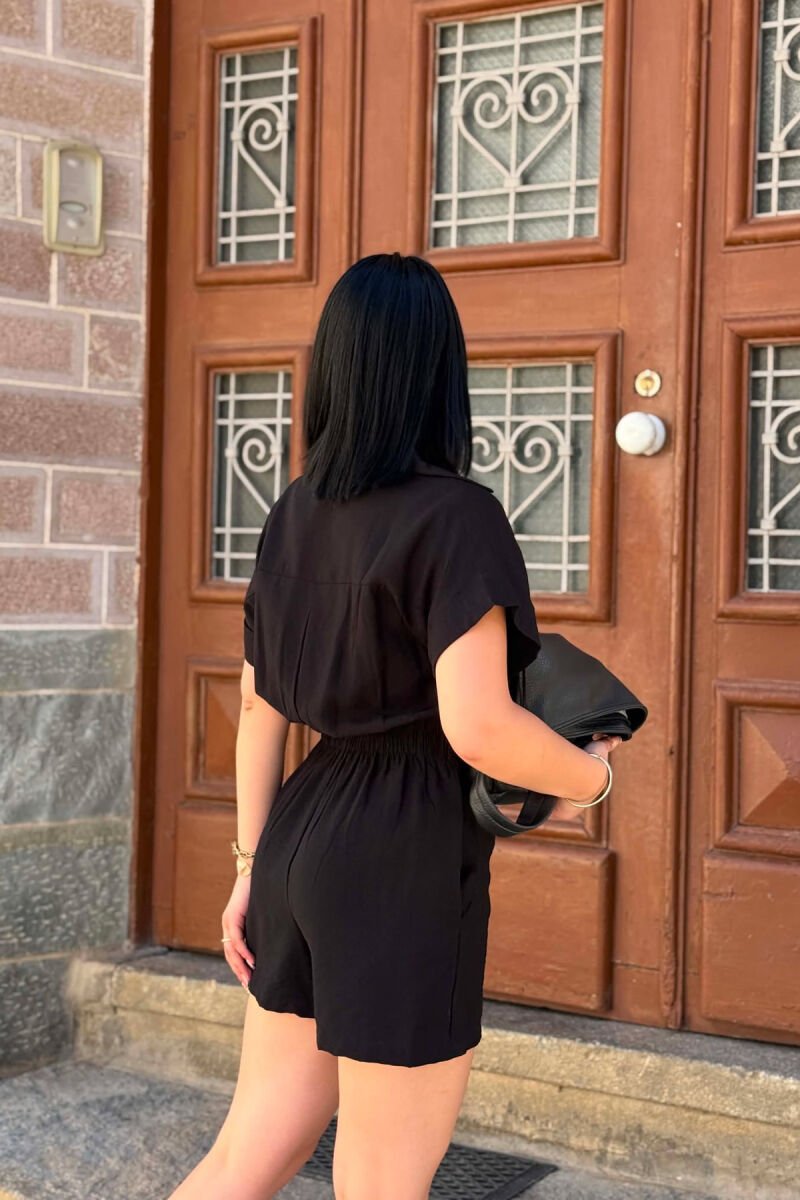 ONE COLOR SHORT WOMAN JUMPSUIT BLACK/ E ZEZE - 5