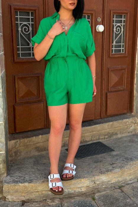 ONE COLOR SHORT WOMAN JUMPSUIT GREEN/JESHILE - 5