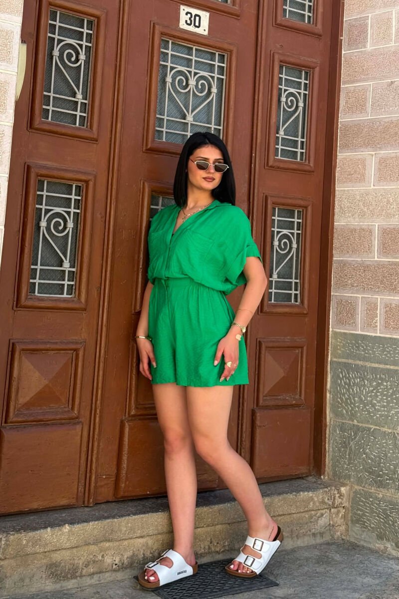 ONE COLOR SHORT WOMAN JUMPSUIT GREEN/JESHILE - 6