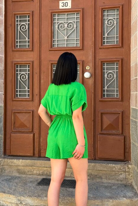 ONE COLOR SHORT WOMAN JUMPSUIT LIGHT GREEN/JEZB - 6
