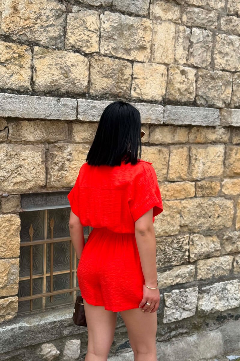 ONE COLOR SHORT WOMAN JUMPSUIT SALMON/SALMON - 5