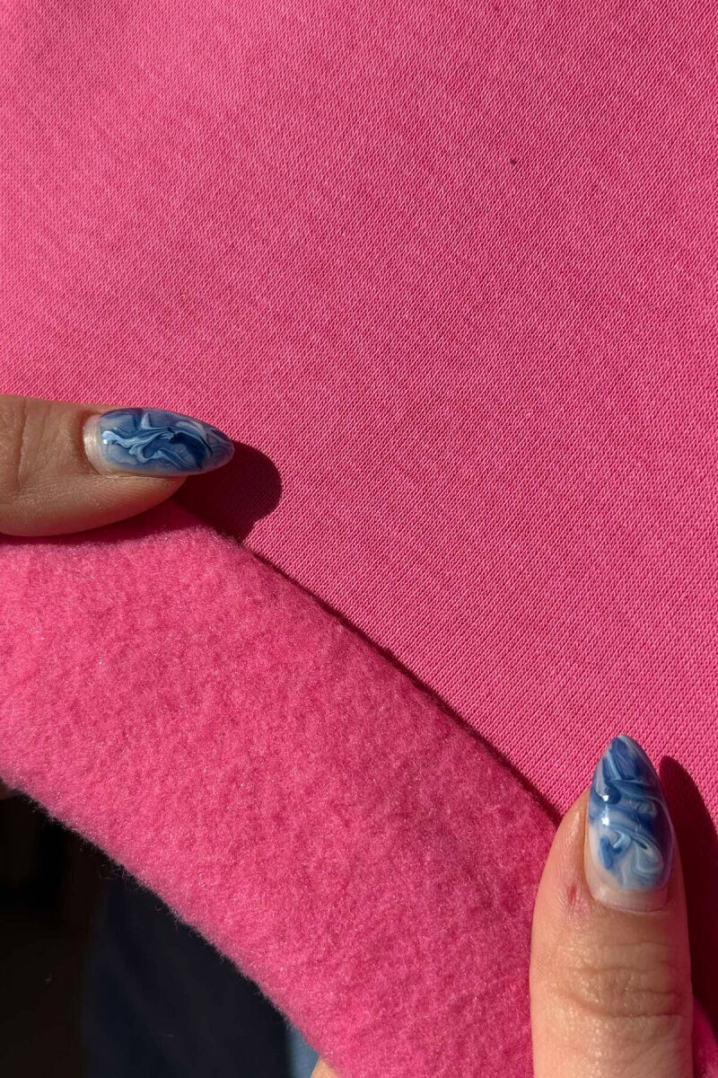 ONE COLOR SHORT WOMEN SWEATSHIRT PINK/ROZE - 4