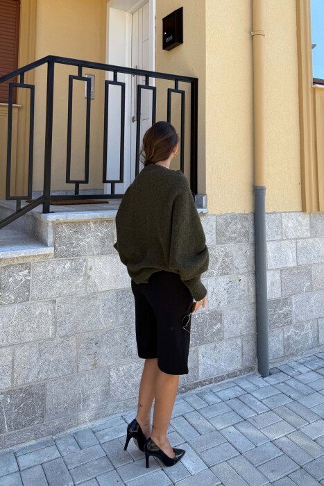 ONE COLOR LONG SLEEVE KNITTED WOMEN BOLERO GREEN/JESHILE - 2
