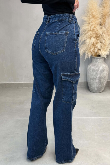 ONE COLOR SIDE POCKET WOMAN JEANS BLUE/BLU - 4