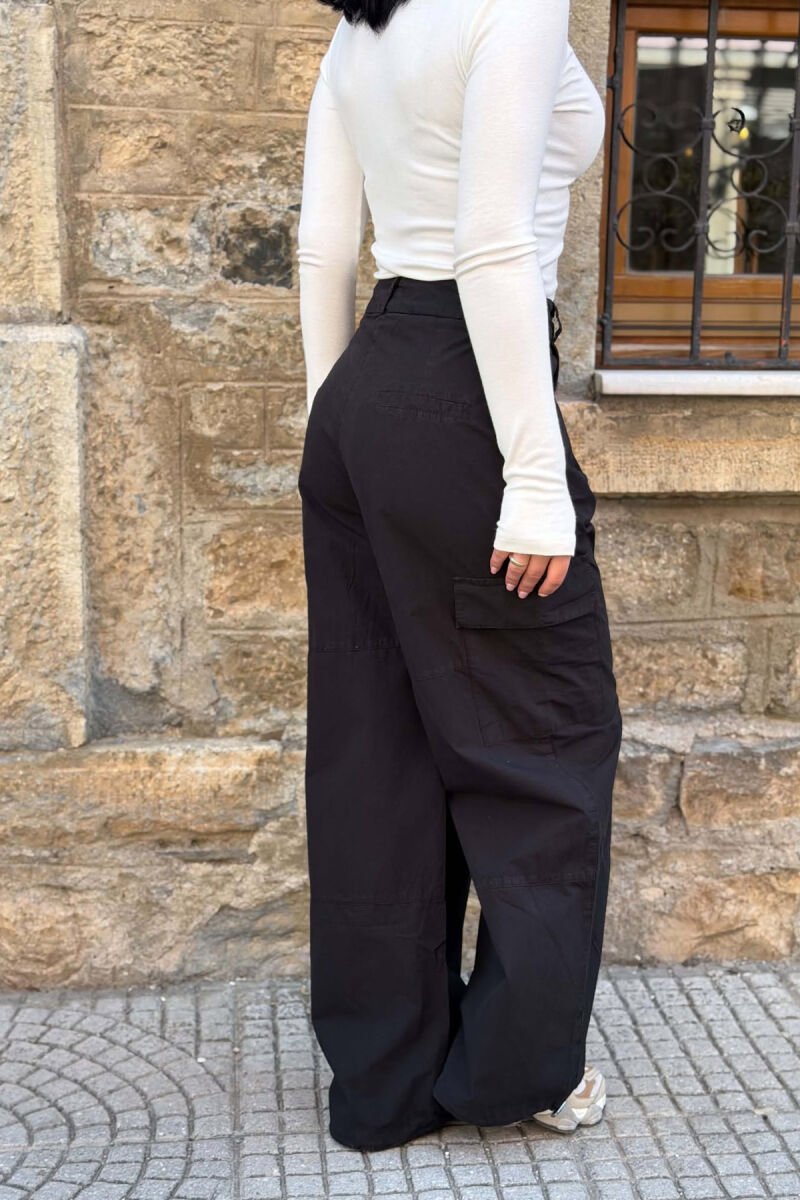 ONE COLOR SIDE POCKETS WOMAN TROUSERS BLACK/ E ZEZE - 4