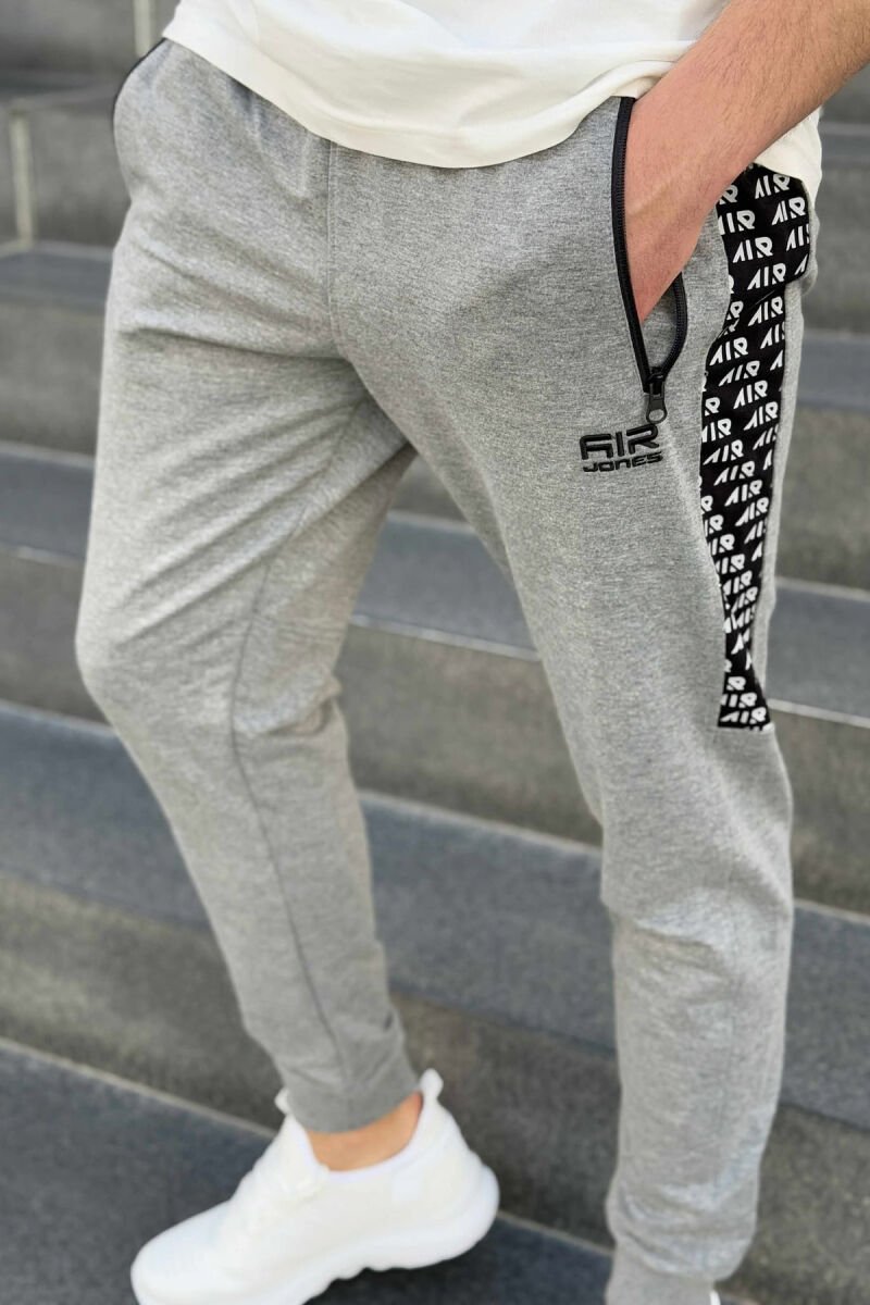 ONE COLOR SIDE WRITTINGS MEN SWEATPANTS LIGHT GREY/GZ - 1