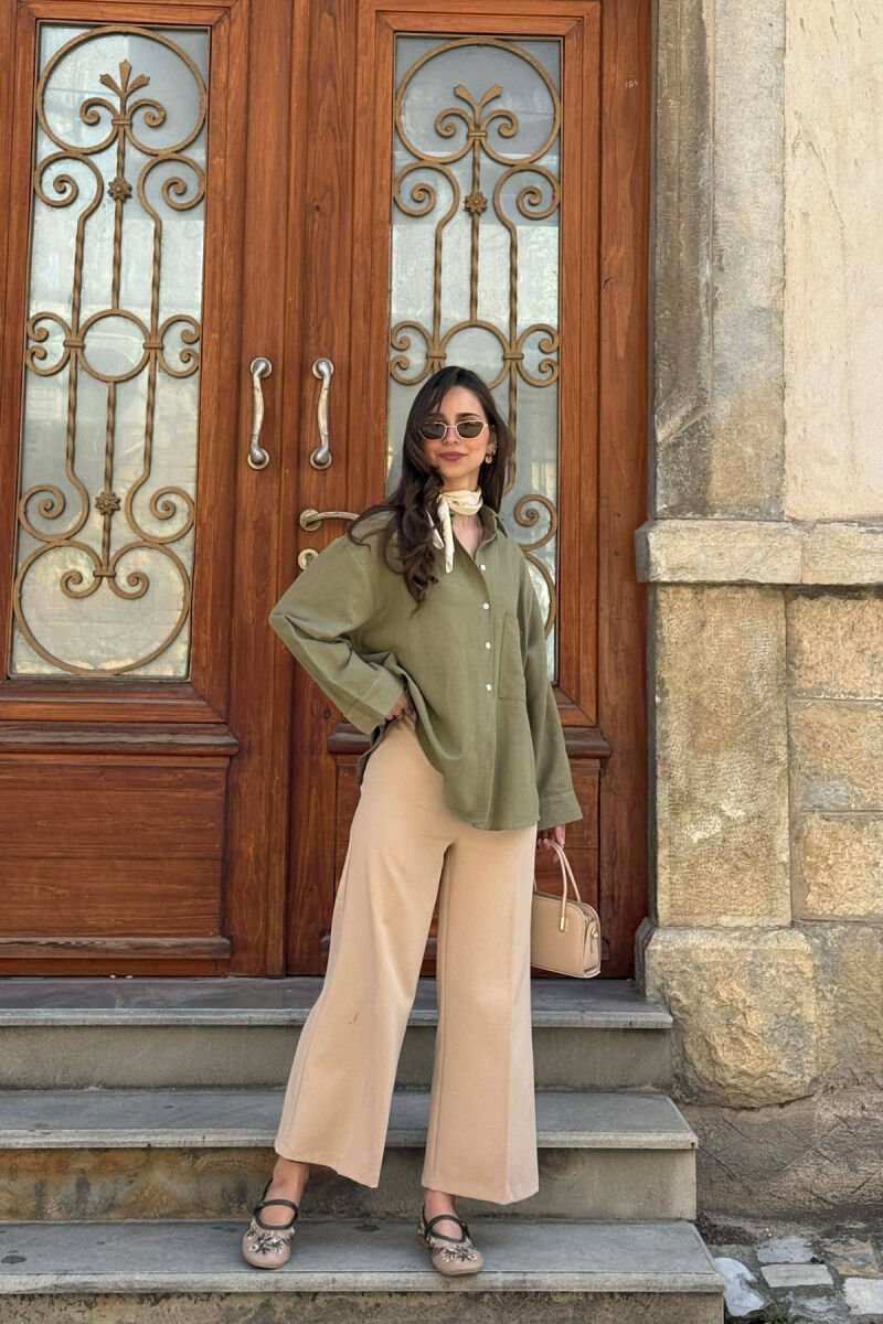 ONE COLOR SIMLE WOMAN SHIRT GREEN/JESHILE - 4