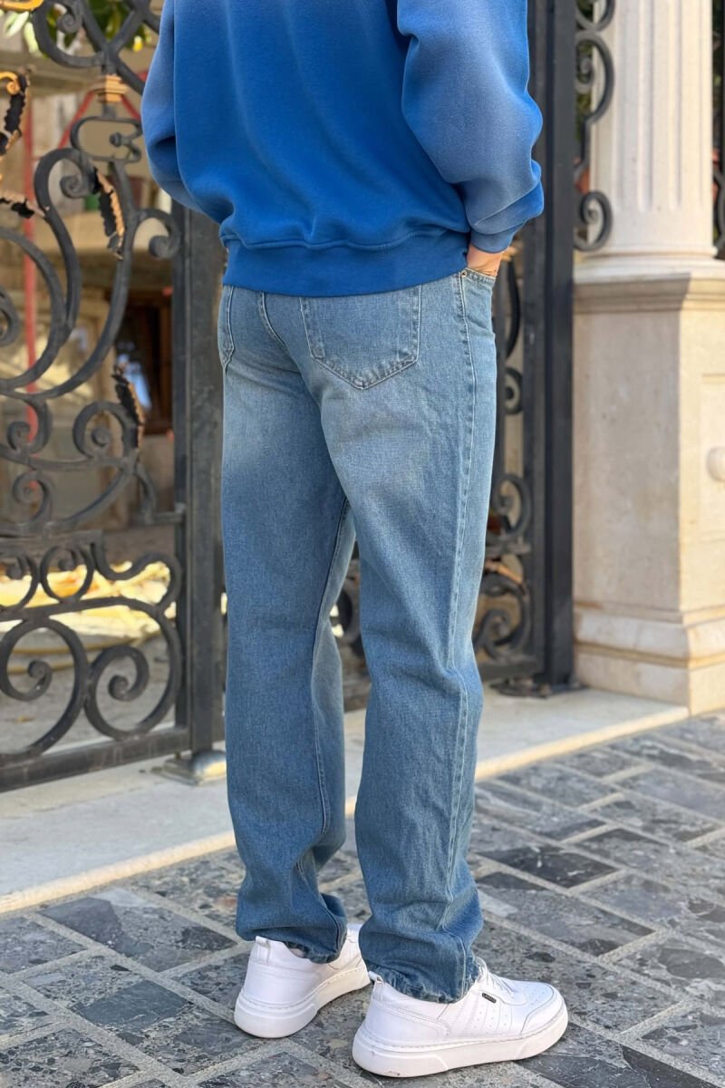 ONE COLOR SIMPLE BAGGY MEN JEANS LIGHTBLUE/BZ - 3