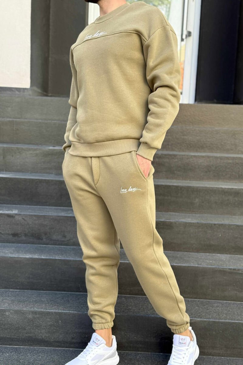 ONE COLOR SIMPLE BLOUSE+JOGGERS MEN SET OLIVE/ULLI - 4