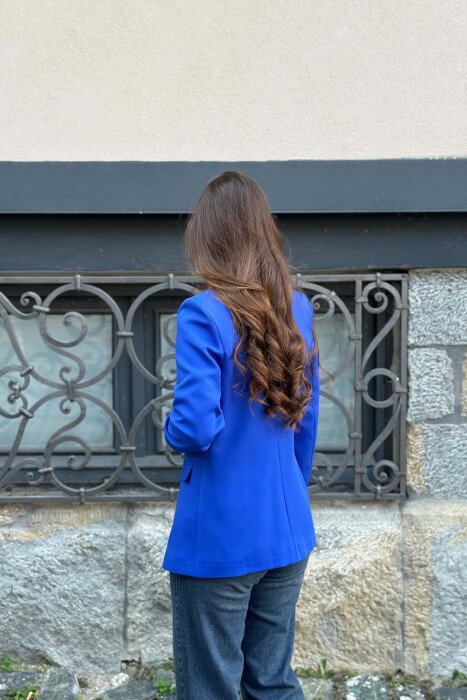 ONE COLOR SIMPLE CLASSIC WOMAN JACKET BLUE/BLU - 2
