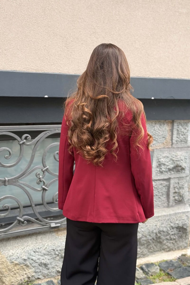 ONE COLOR SIMPLE CLASSIC WOMAN JACKET BURGUNDY/VISHNJE - 3