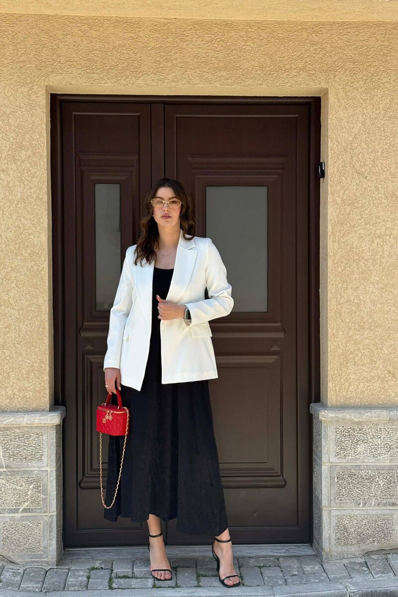 ONE COLOR SIMPLE CLASSIC WOMAN JACKET WHITE-E BARDHE - 1