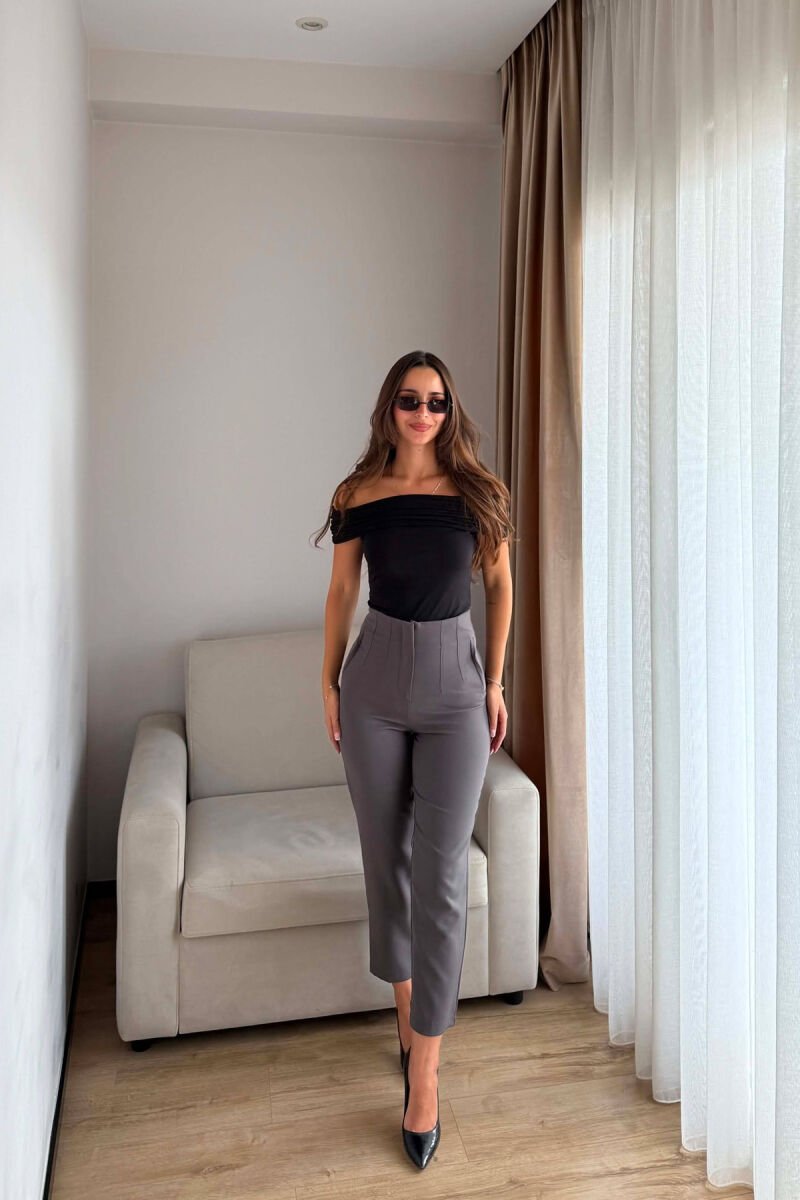 ONE COLOR SIMPLE CLASSIC WOMAN TROUSERS GREY-GREY/GG - 5