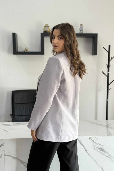 ONE COLOR SIMPLE CLASSIC WOMEN JACKET GREY/GRI - 4