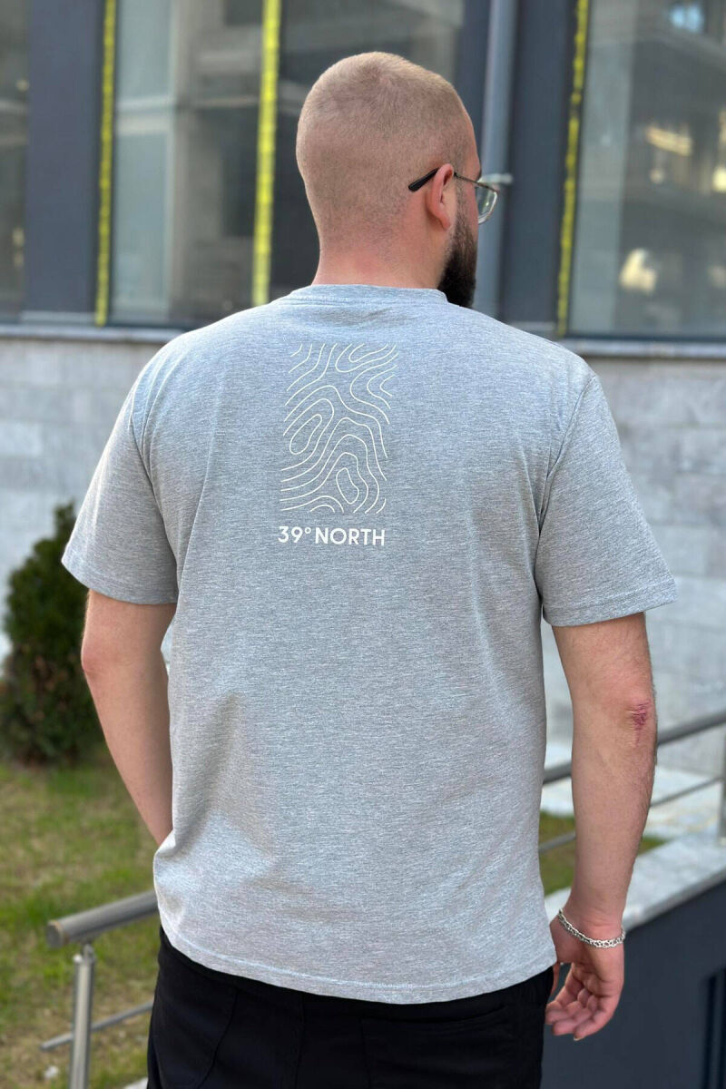 ONE COLOR SIMPLE COTTON MEN T-SHIRT GREY/GRI - 2