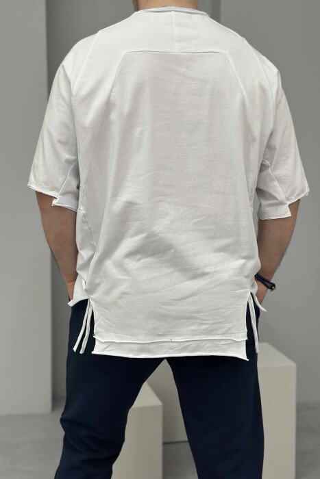 ONE COLOR SIMPLE DESIGN MEN T-SHIRT WHITE-E BARDHE - 2