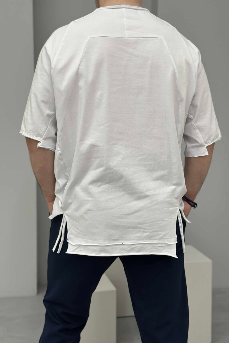 ONE COLOR SIMPLE DESIGN MEN T-SHIRT WHITE-E BARDHE - 2