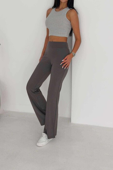 ONE COLOR SIMPLE ELASTIC WOMEN SWEATPANTS GREY/GRI - 11