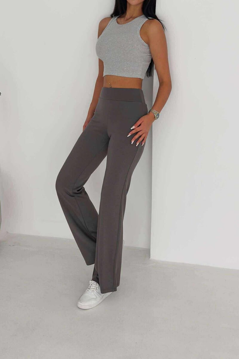 ONE COLOR SIMPLE ELASTIC WOMEN SWEATPANTS GREY/GRI - 11