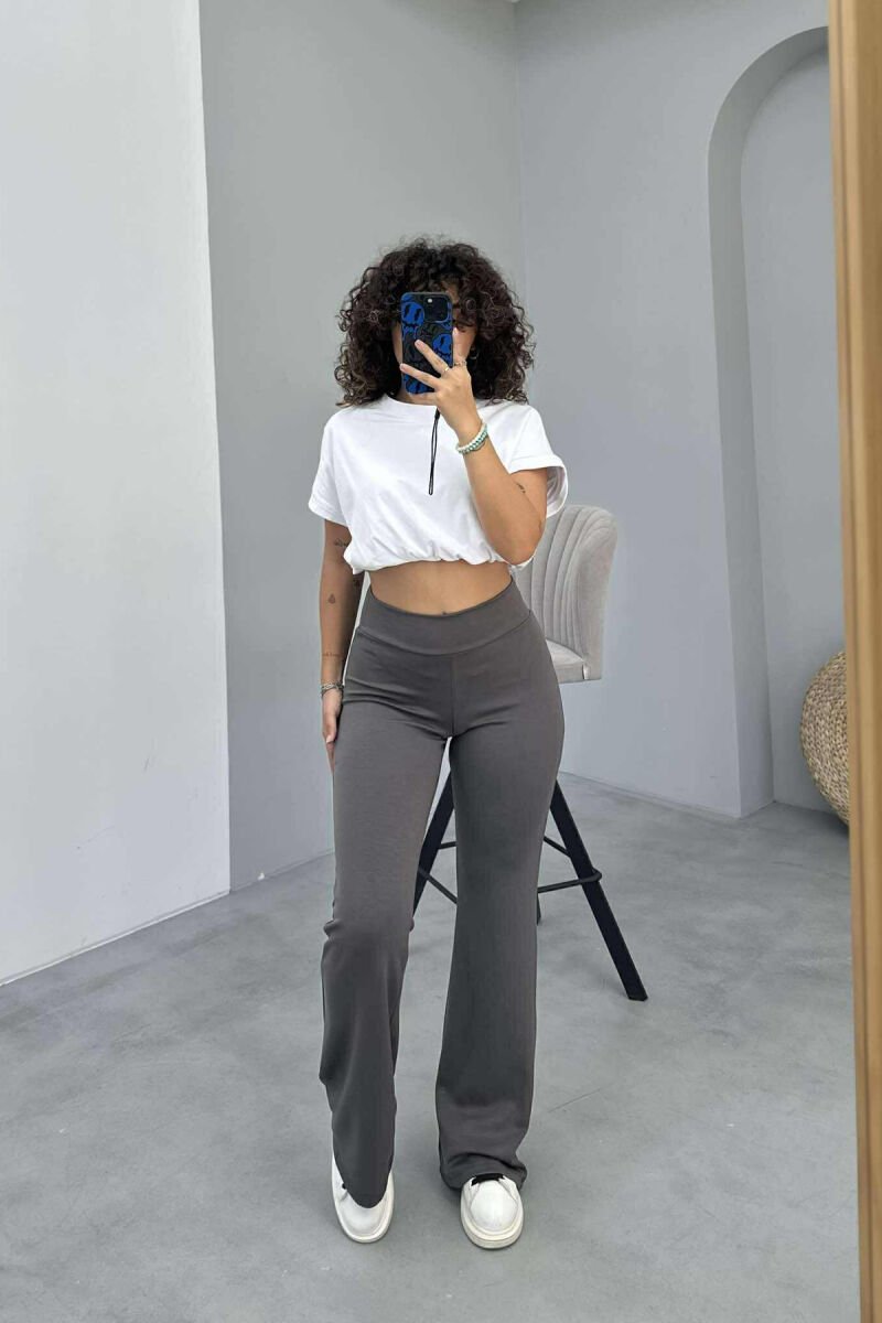 ONE COLOR SIMPLE ELASTIC WOMEN SWEATPANTS GREY/GRI - 9