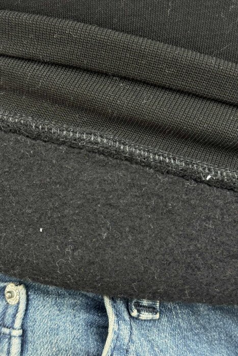 ONE COLOR SIMPLE FLUFFY MEN HOODIE BLACK/ E ZEZE - 4