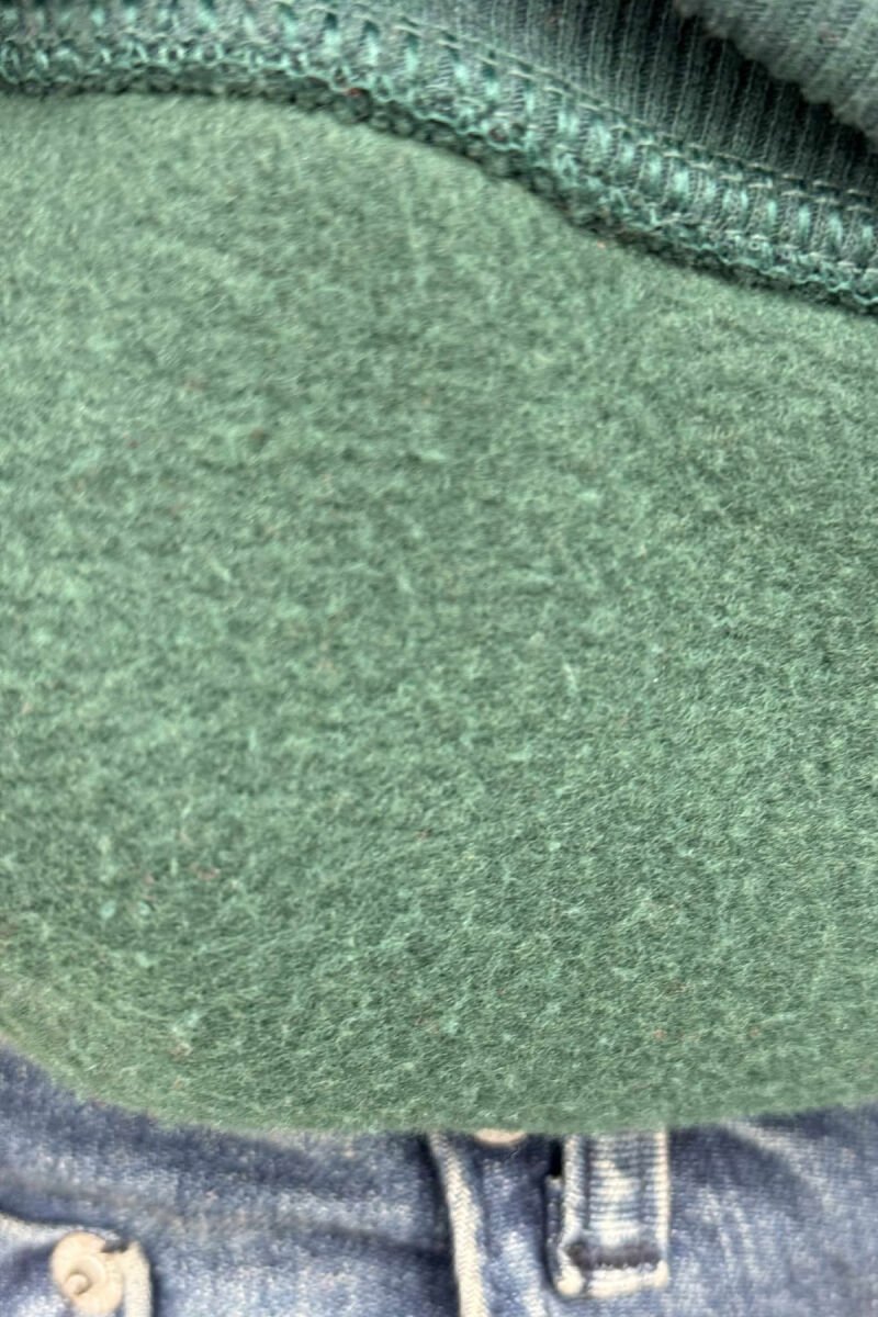 ONE COLOR SIMPLE FLUFFY MEN HOODIE GREEN/JESHILE - 3