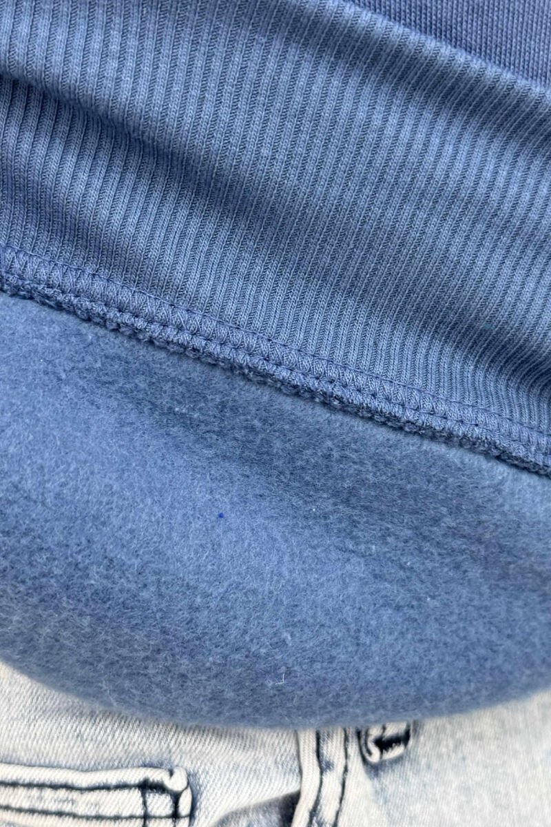 ONE COLOR SIMPLE FLUFFY MEN HOODIE LIGHTBLUE/BZ - 5