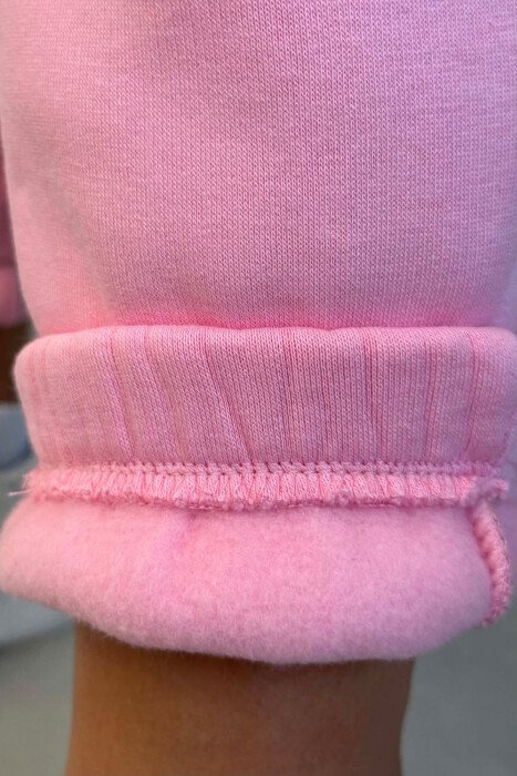 ONE COLOR SIMPLE FLUFFY WOMAN SWEATPANTS BABY PINK/ROZB - 2