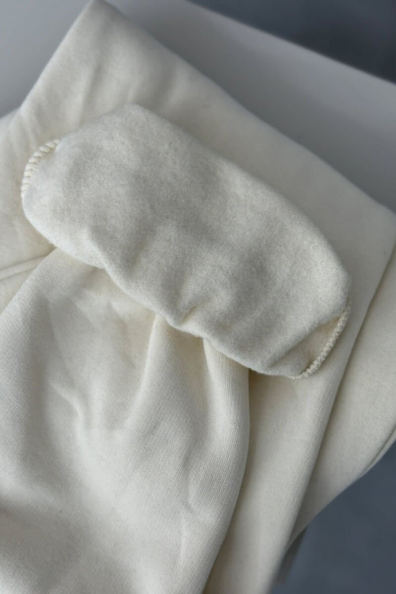 ONE COLOR SIMPLE FLUFFY WOMEN JOGGERS CREAM/KREM - 6