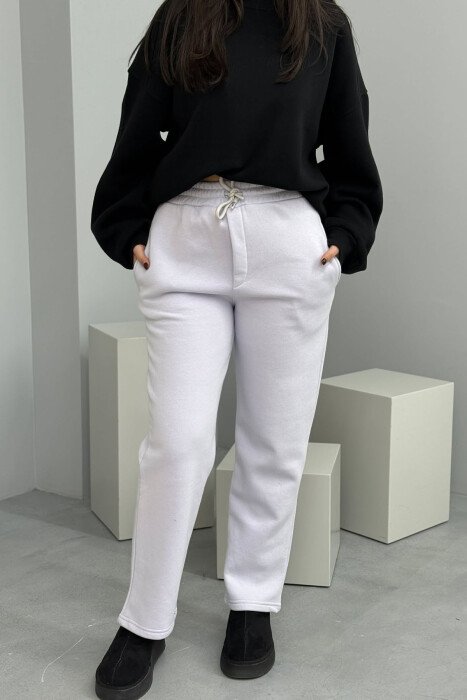 ONE COLOR SIMPLE FLUFFY WOMEN SWEATPANTS LIGHT PURPLE/LEZB 