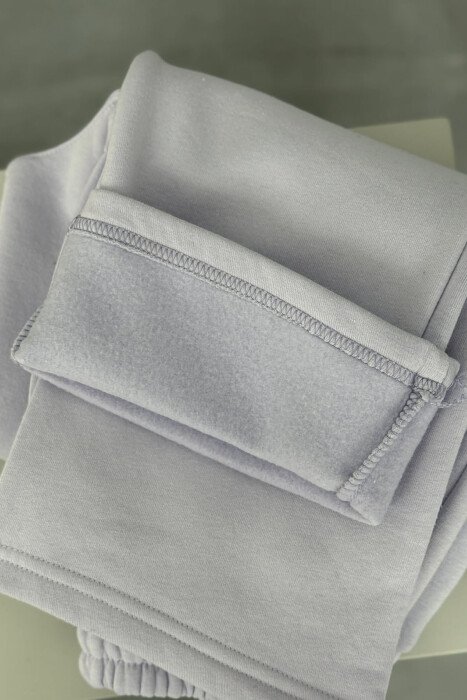 ONE COLOR SIMPLE FLUFFY WOMEN SWEATPANTS LIGHT PURPLE/LEZB - 5