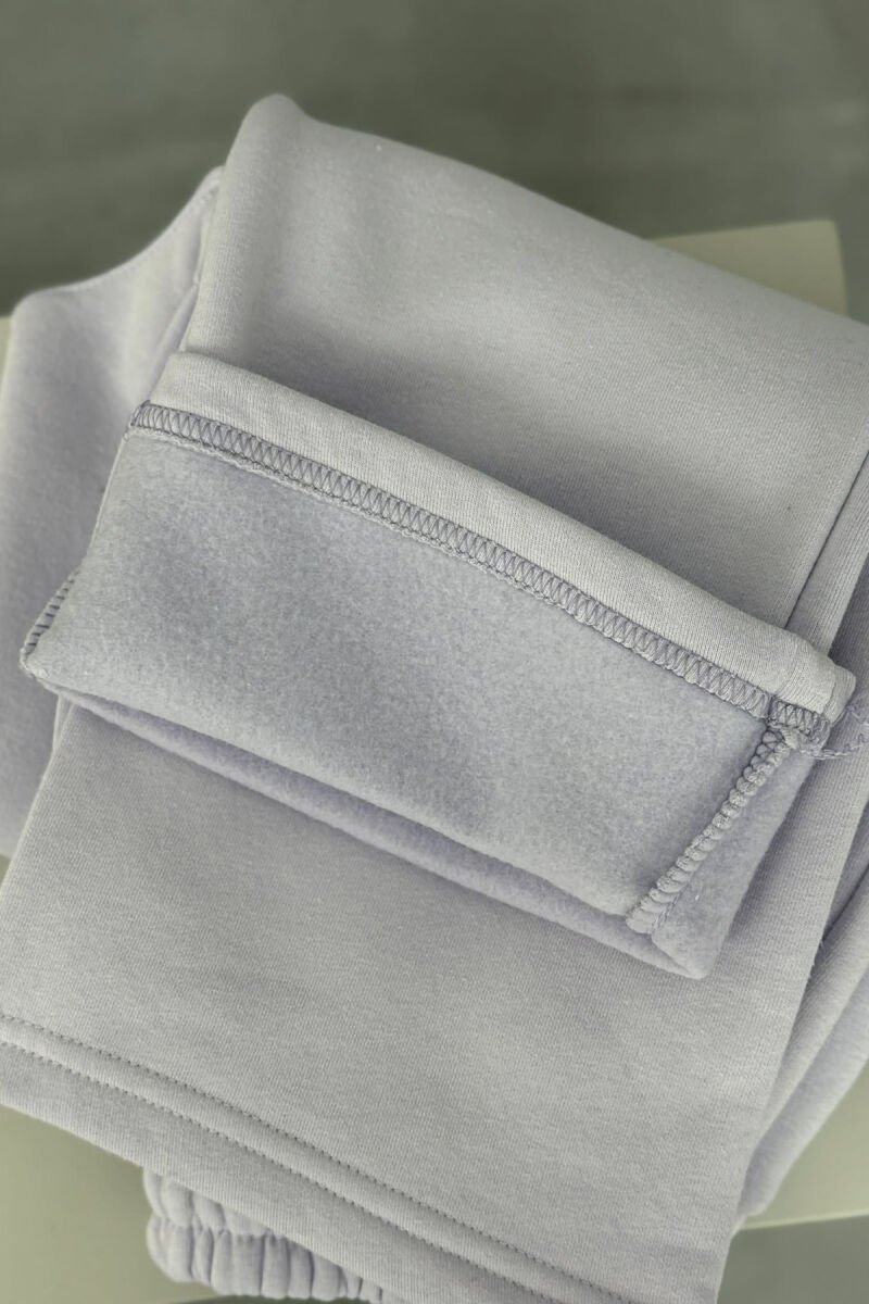 ONE COLOR SIMPLE FLUFFY WOMEN SWEATPANTS LIGHT PURPLE/LEZB - 5