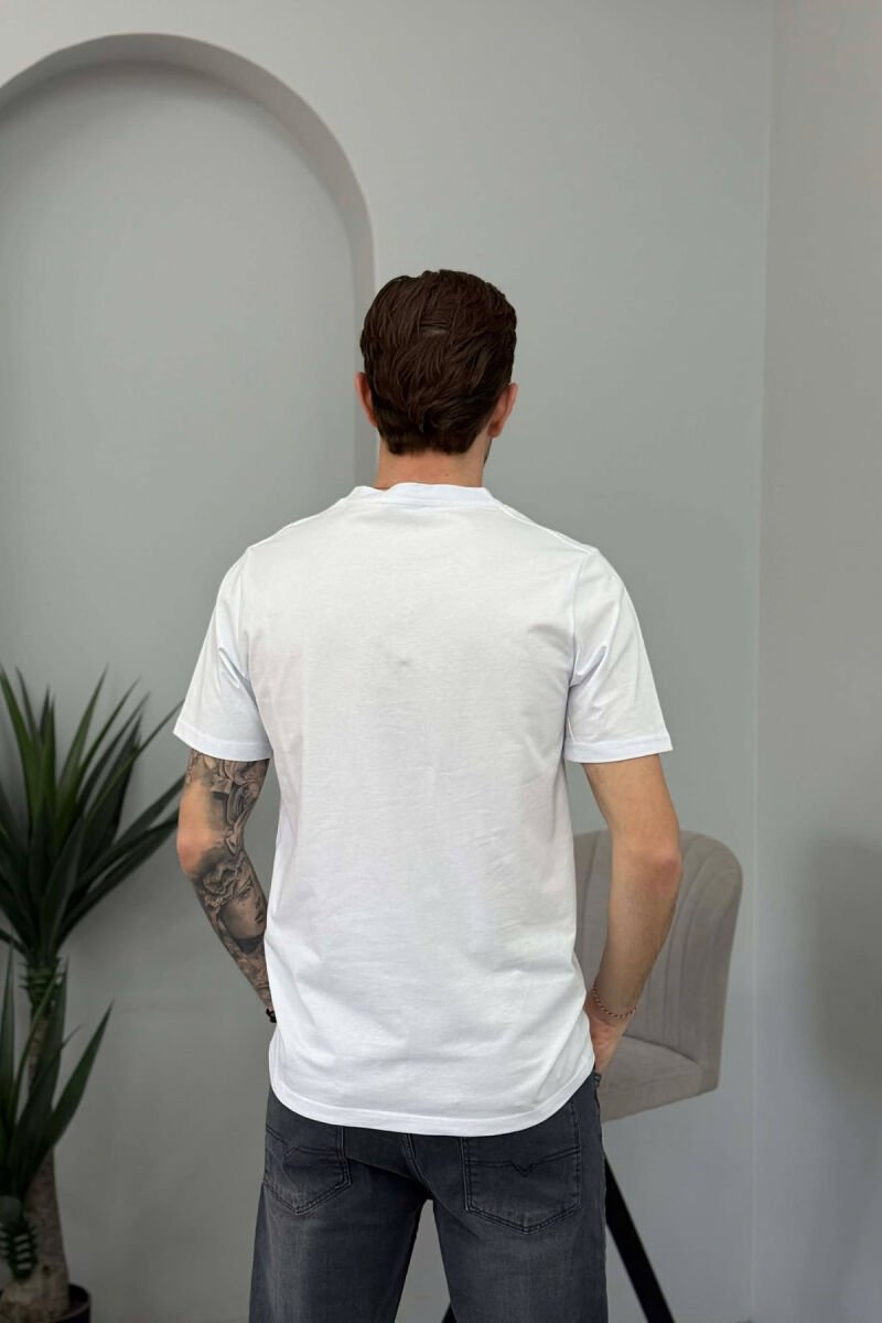 ONE COLOR SIMPLE FRONT WRITTINGS MEN T-SHIRT WHITE-E BARDHE - 4