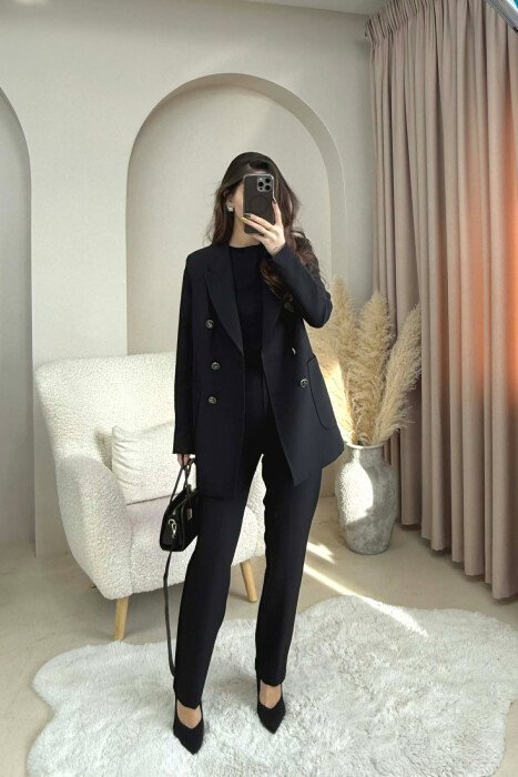SET NJE NGJYRESH XHAKETE +PANTALLONA PER FEMRA NE NGJYRE TE ZEZE - KLAUDIO FASHION