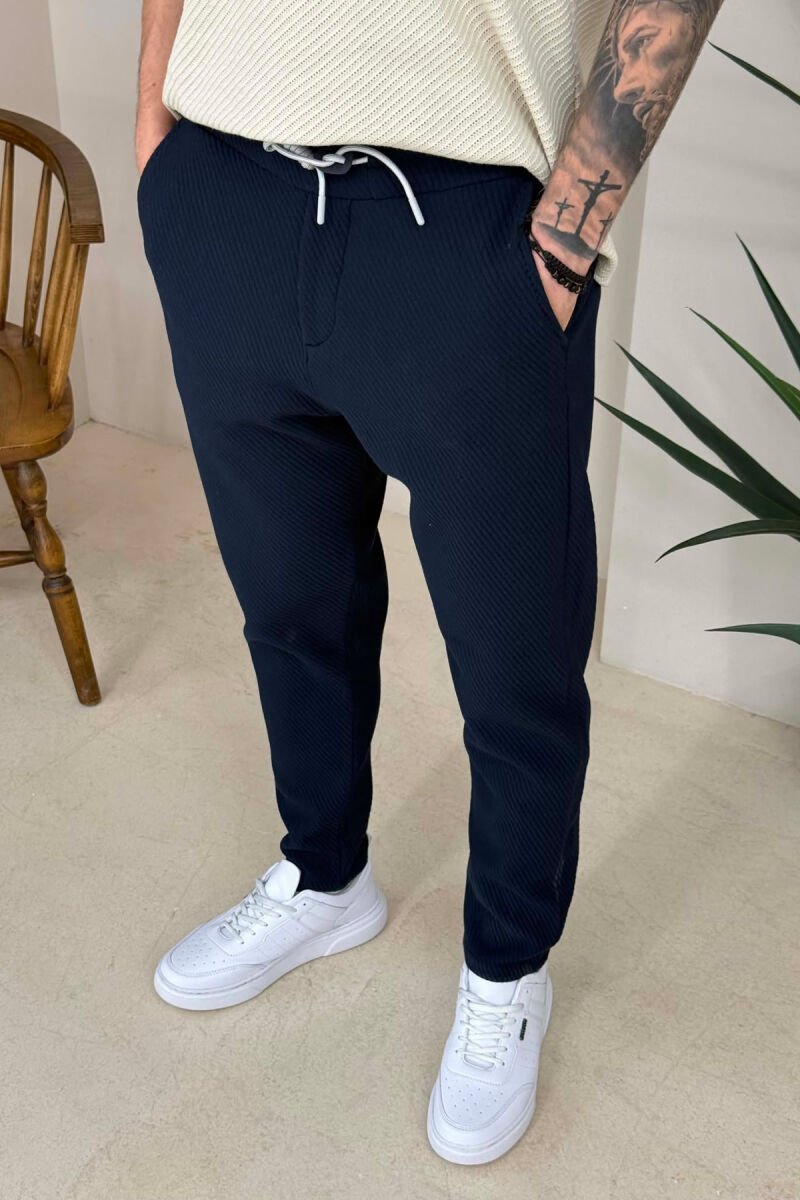 ONE COLOR SIMPLE LACING MEN PANTS BLUE/BLU - 4