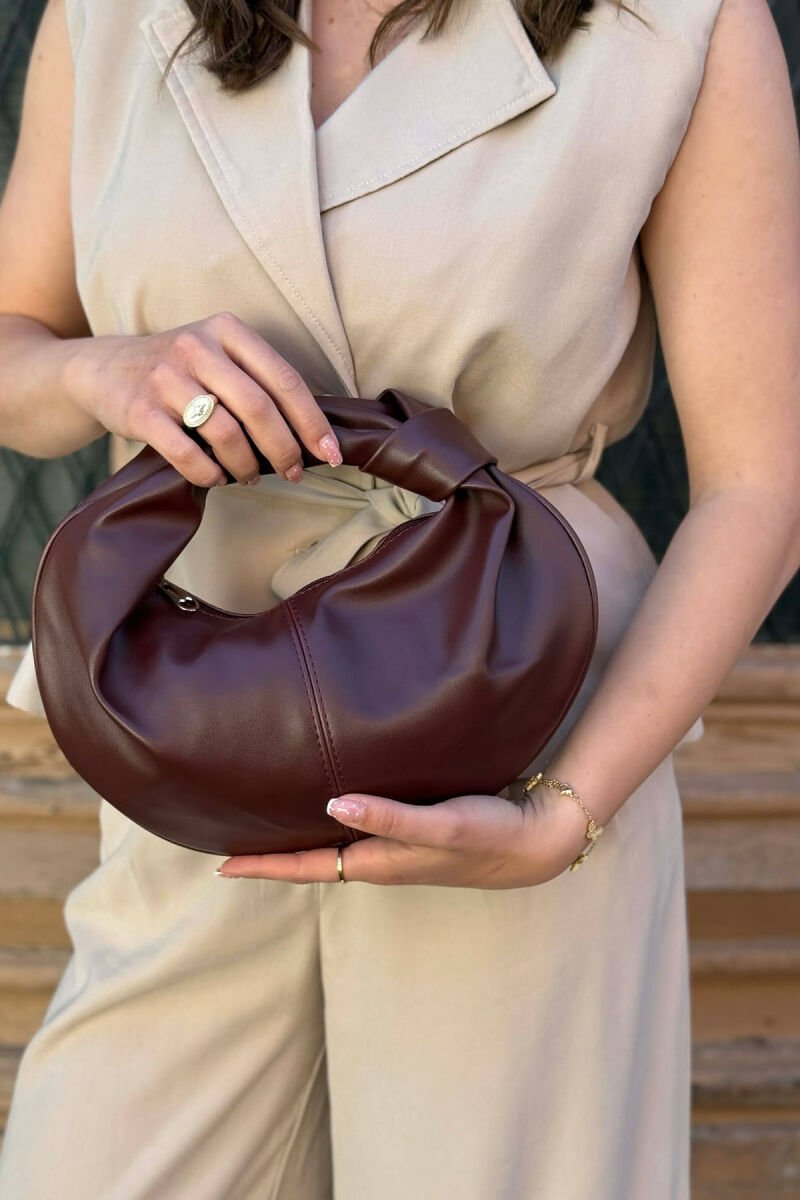 ONE COLOR SIMPLE LATHER WOMAN BAG BURGUNDY/VISHNJE - 2