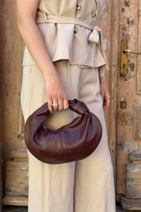 ONE COLOR SIMPLE LATHER WOMAN BAG BURGUNDY/VISHNJE - 3