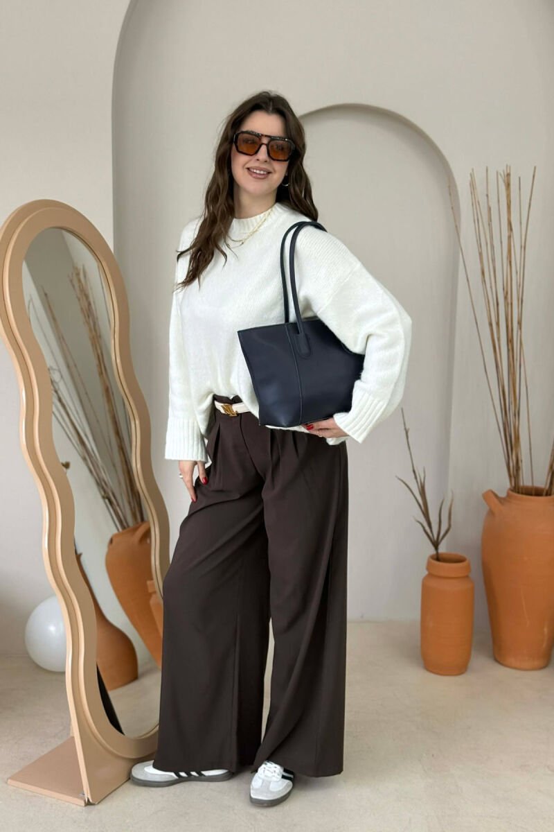 ONE COLOR SIMPLE LEATHER WOMAN BAG BLUE/BLU - 4