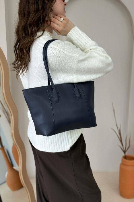 ONE COLOR SIMPLE LEATHER WOMAN BAG BLUE/BLU - 6