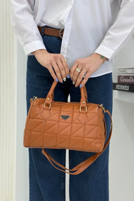 ONE COLOR SIMPLE LEATHER WOMEN BAG BROWN/KAFE - 3